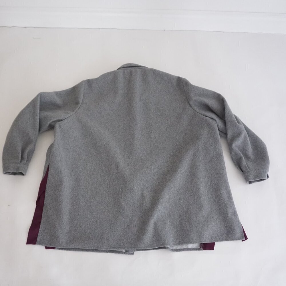 Vintage Nody Fashion Grey w Zebra Pattern Pocket Button Up Oversized Shacket 58 - Picture 10 of 12
